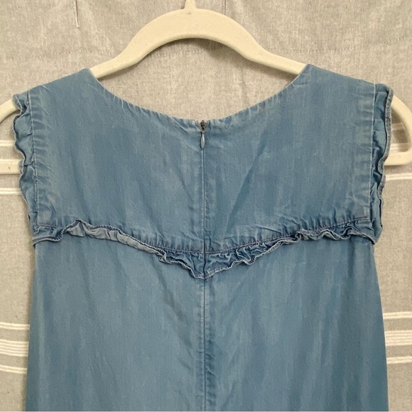 PHILOSOPHY / Chambray Sleeveless Ruffle Dress Size S - Picture 7 of 9